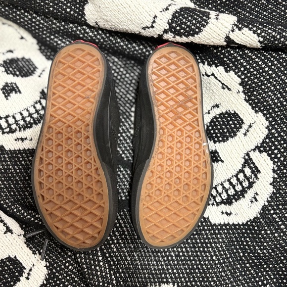 Vans Black Canvas Shoes with Red Logo - Picture 3 of 5